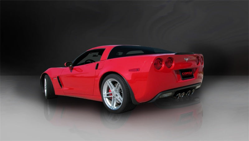 Corsa 2012-2013 Chevrolet Corvette C6 Z06 7.0L V8 Black Sport Cat-Back Exhaust - 14164CB3BLK