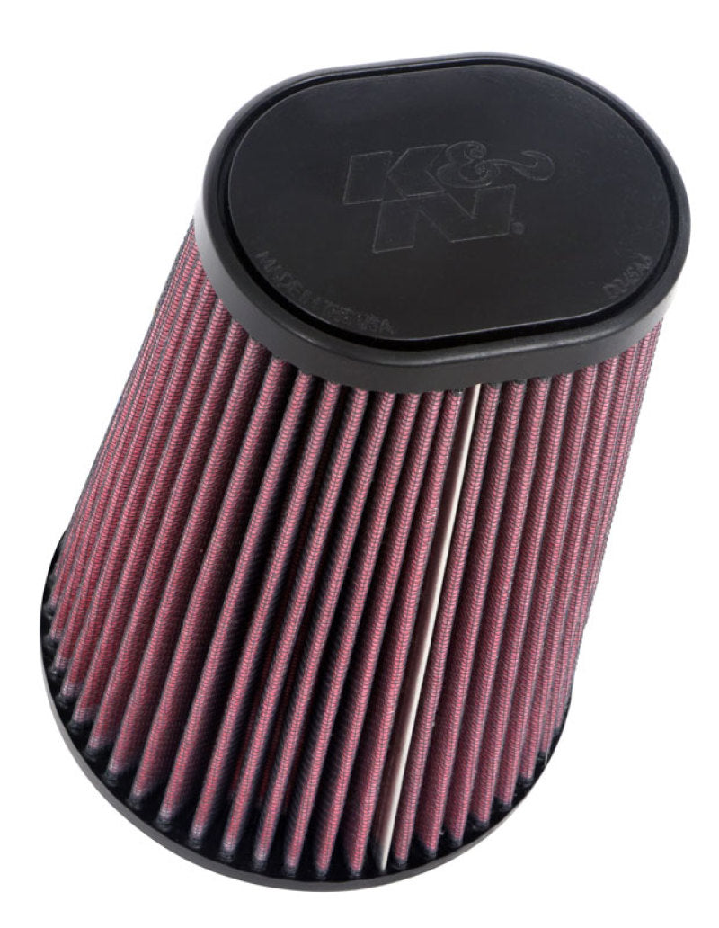 K&amp;N Universal Round Clamp-On Air Filter 4-1/2in FLG, 5-7/8in B, 3-1/4in X 4-1/2in T, 8in H - RU-1021