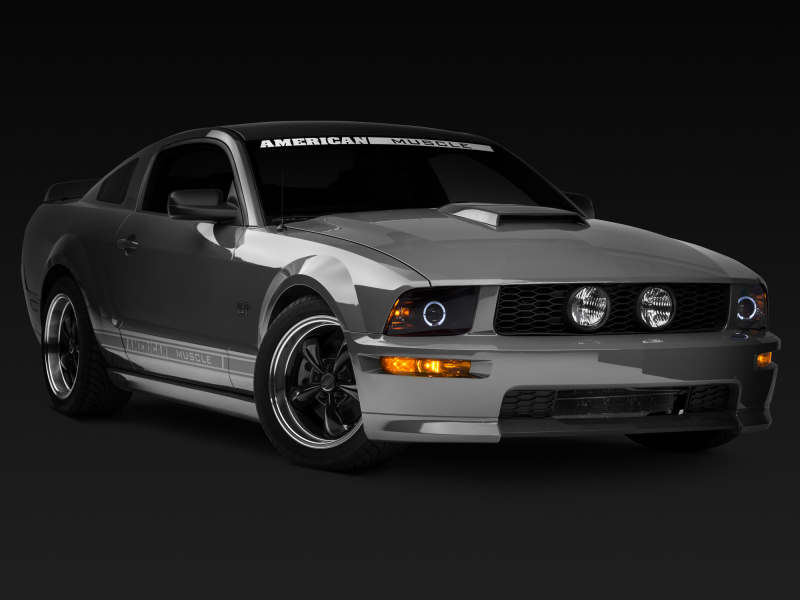 Raxiom 05-09 Ford Mustang Halogen 2010 Style LED Halo Headlights-Blk Hsng(Clear Lens/Excludes GT500) - 101682