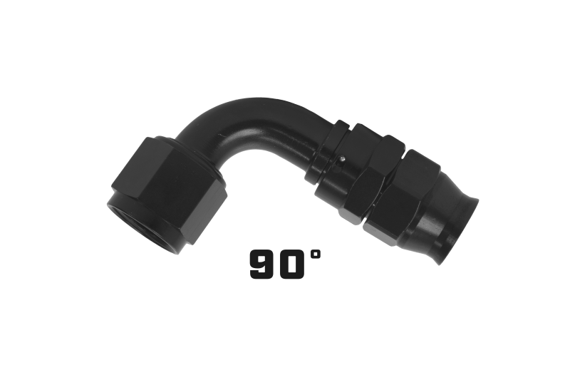 Aeromotive PTFE Hose End - AN-10 - 90 Deg - Black Anodized - 15358