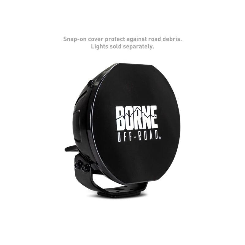 Borne Off-Road 7in Round Light Cover Black - BNLT-COV-RD7BK
