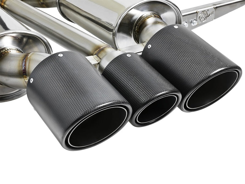 aFe POWER Takeda 2-1/2in to 2-1/4in 304SS Catback Dual-Exit Exhaust 17+ Honda Civic Type R w/CF Tips - 49-36616-C