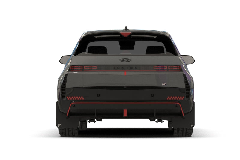 Rally Armor 2025 Hyundai Ioniq 5 N Black UR Mud Flap Silver Battery Logo - MF117-BAT-BLK-SIL