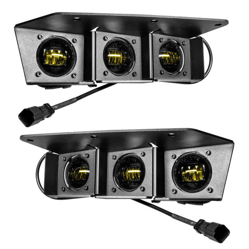 ORACLE Lighting 21-22 Ford Bronco Triple LED Fog Light Kit for Steel Bumper - Yellow SEE WARRANTY - 5890-006