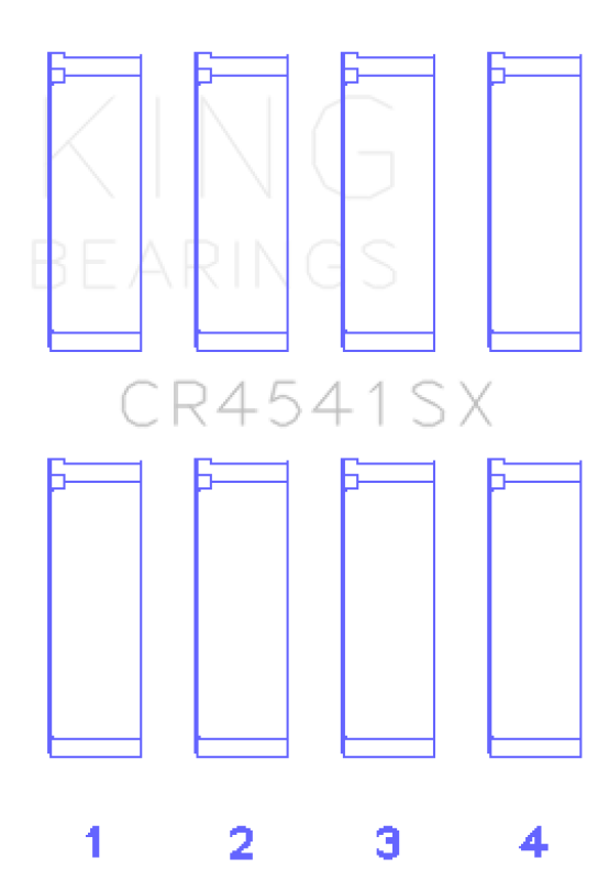King Engine Bearings Honda F23A/F23Z/K20A3/16V (Size +0.25mm) Connecting Rod Bearing Set - CR4541SX0.25