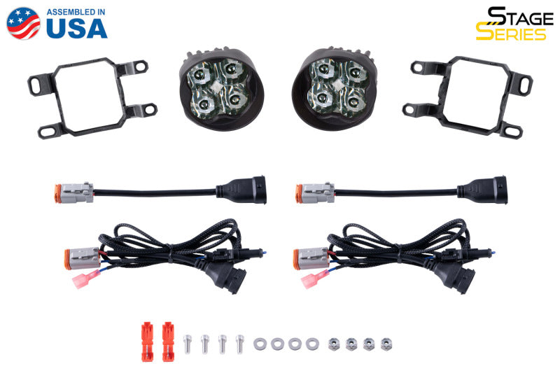 Diode Dynamics SS3 Sport Type CGX Kit ABL - Yellow SAE Fog - DD7198 for 2010-2020 Toyota Sienna - angle view