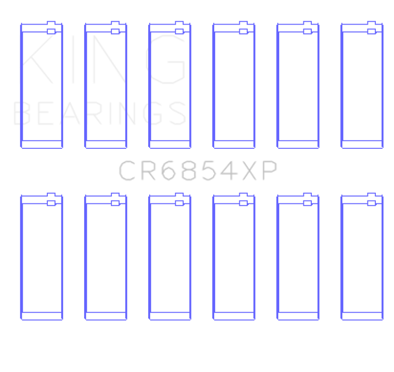 King BMW S50B30 (Size .026) Connecting Rod Bearings (Set of 6) - CR6854XP.026