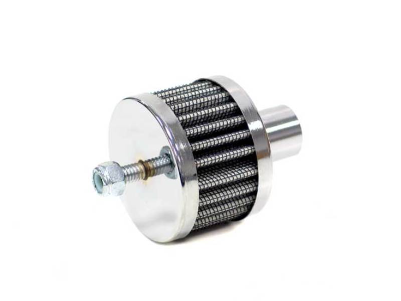 K&amp;N Steel Base Chrome Top Crankcase Vent Filter 3/4in OD Vent / 2in OD / 1-1/2in H Stud Mount - 62-1120