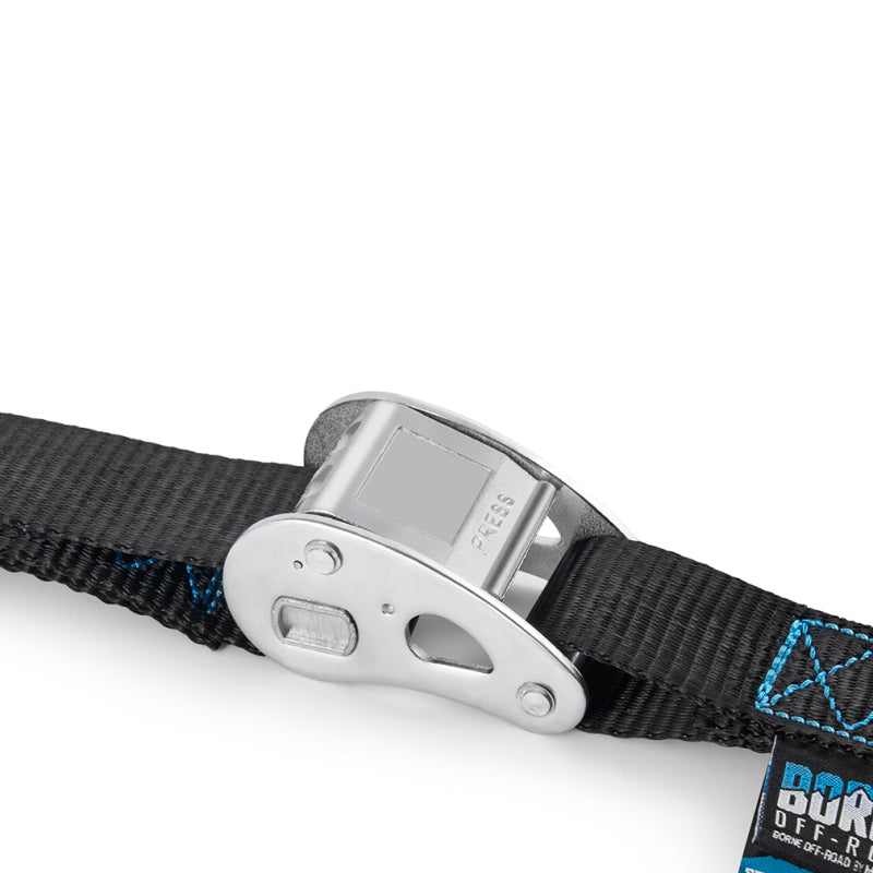 Borne Off-Road Cam Buckle Tie-Down Kit (2-Pack) Black - BNRTC-TDCB-2BK