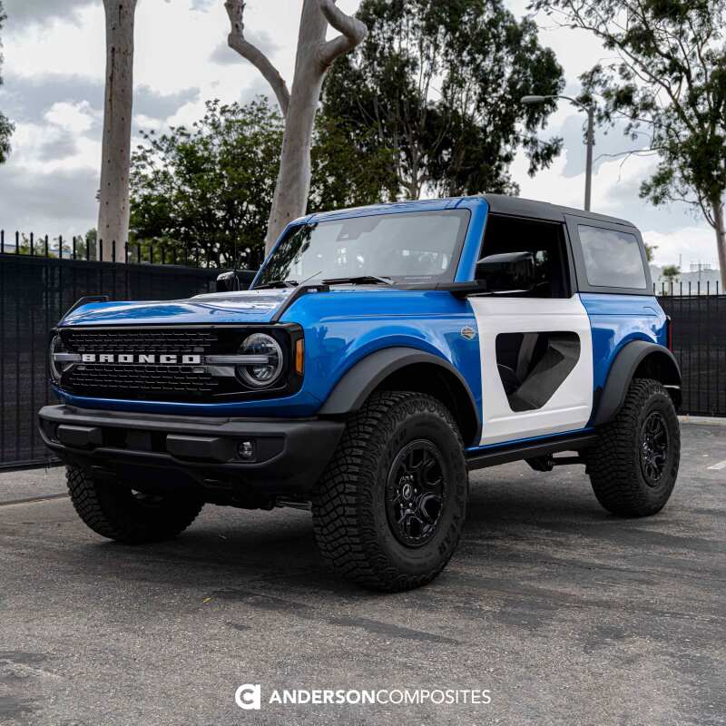 Anderson Composites 21-22 Ford Bronco 2DR Fiberglass Doors (Pair) w/ CF Inserts - Off Road - AC-DD21FDBR2D-HA-PC