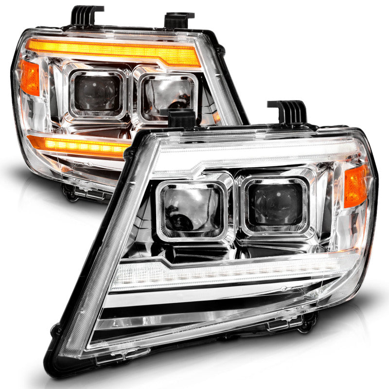 ANZO 09-20 Nissan Frontier Chrome Projector Plank Style DRL w/ Switchback &amp; Sequential LED DRL - 111598