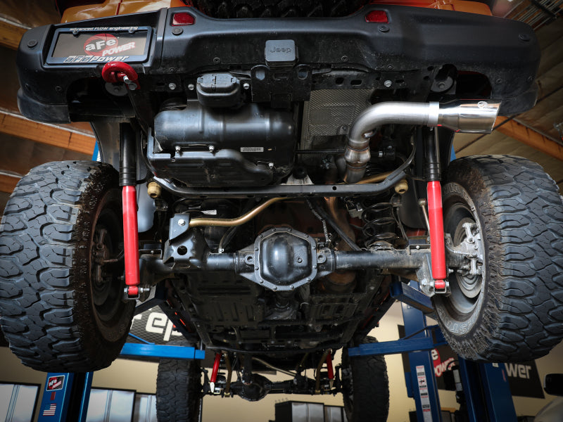 aFe 20-21 Jeep Wrangler Large Bore-HD 3in 304 Stainless Steel DPF-Back Exhaust System - Polished Tip - 49-38092-P