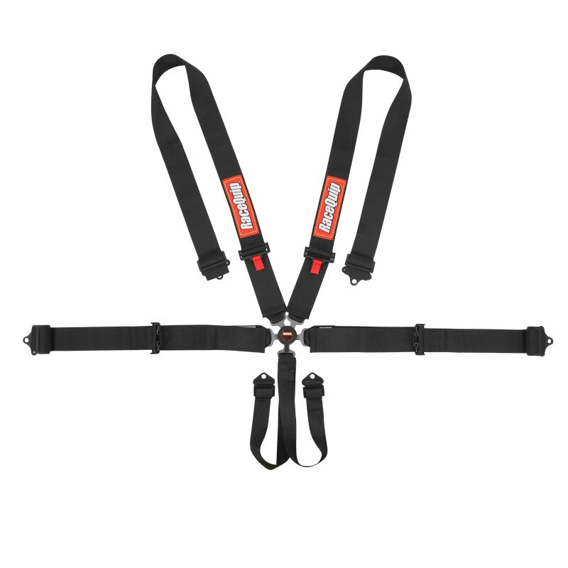 RaceQuip Black SFI CAMLOCK 6pt PU Lap Seat Belt - 744004RQP