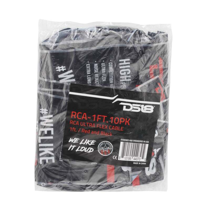 DS18 Level 1 RCA 1ft 10 x Pack - RCA-1FT.10PK - detail view