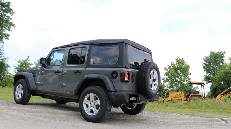 Corsa 2018-2024 Jeep Wrangler JL 2.5in Dual Rear Turn Down Exit Black Touring Axle-Back Exhaust - 21015BLK