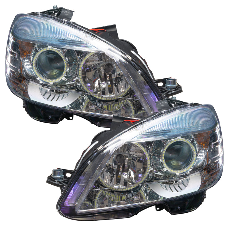Oracle 08-11 Mercedes Benz C-Class Pre-Assembled Headlights - Chrome Housing - White SEE WARRANTY - 7115-001