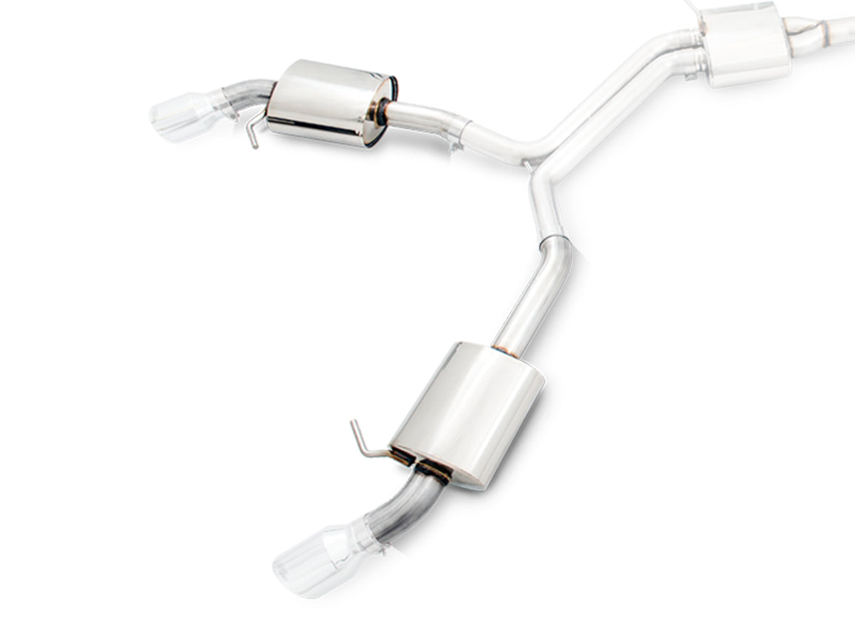 AWE Tuning Audi B9 A4 Touring Edition Exhaust Dual Outlet - Chrome Silver Tips (Includes DP) - 3015-32078