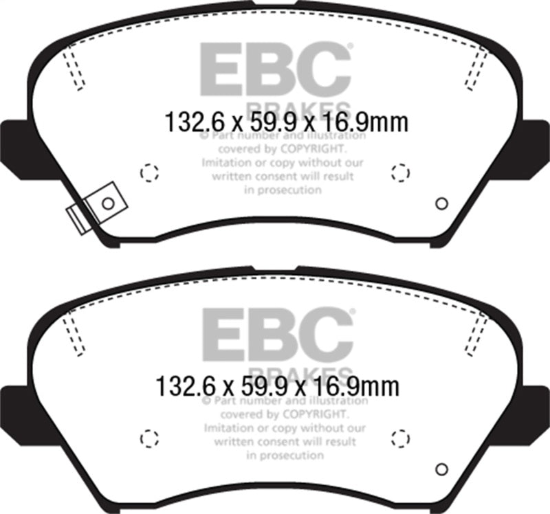 EBC 2017 Hyundai Elantra GT 2.0L Yellowstuff Front Brake Pads - DP42232R