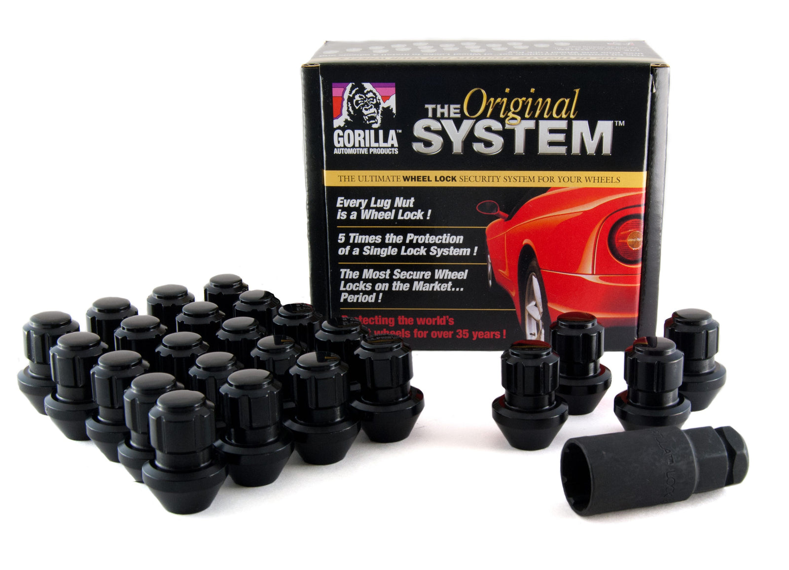 Gorilla Automotive - System Lock 6lug 14-1.50 Fact Style Blk - 96644BDX