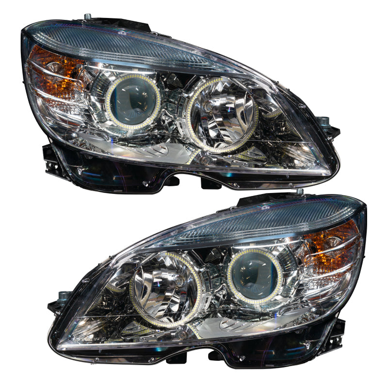Oracle 08-11 Mercedes Benz C-Class Pre-Assem. Headlights Chrome Housing- w/2.0 Cntrl SEE WARRANTY - 7115-333