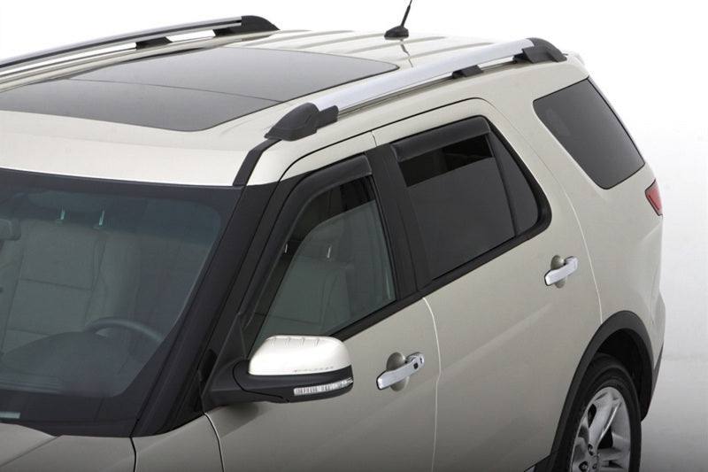 AVS 11-18 Ford Explorer Ventvisor In-Channel Front &amp; Rear Window Deflectors 4pc - Smoke - 194293