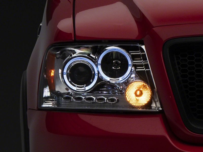 Raxiom 04-08 Ford F-150 Dual LED Halo Projector Headlights- Chrome Housing (Clear Lens) - T542850