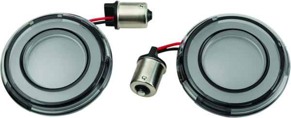 Kuryakyn Tracer L.E.D. Front Turn Signal Insert, Red Light, Smoke Lens 1156 - 2907 - front view