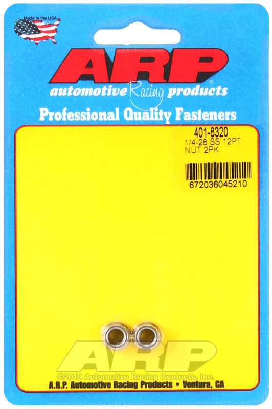 ARP 1/4-20 SS 12pt nut kit - 401-8320