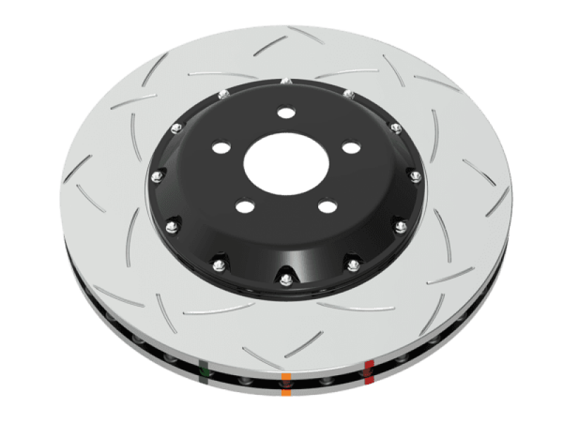DBA 01-03 Acura CL Front 5000 2-Piece Drilled &amp; Slotted Rotor w/Black Hat