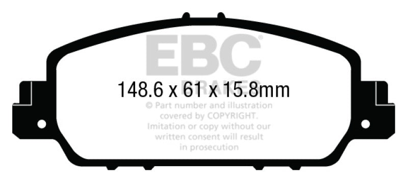 EBC 13+ Honda Accord Coupe 2.4 EX Yellowstuff Front Brake Pads - DP43014R