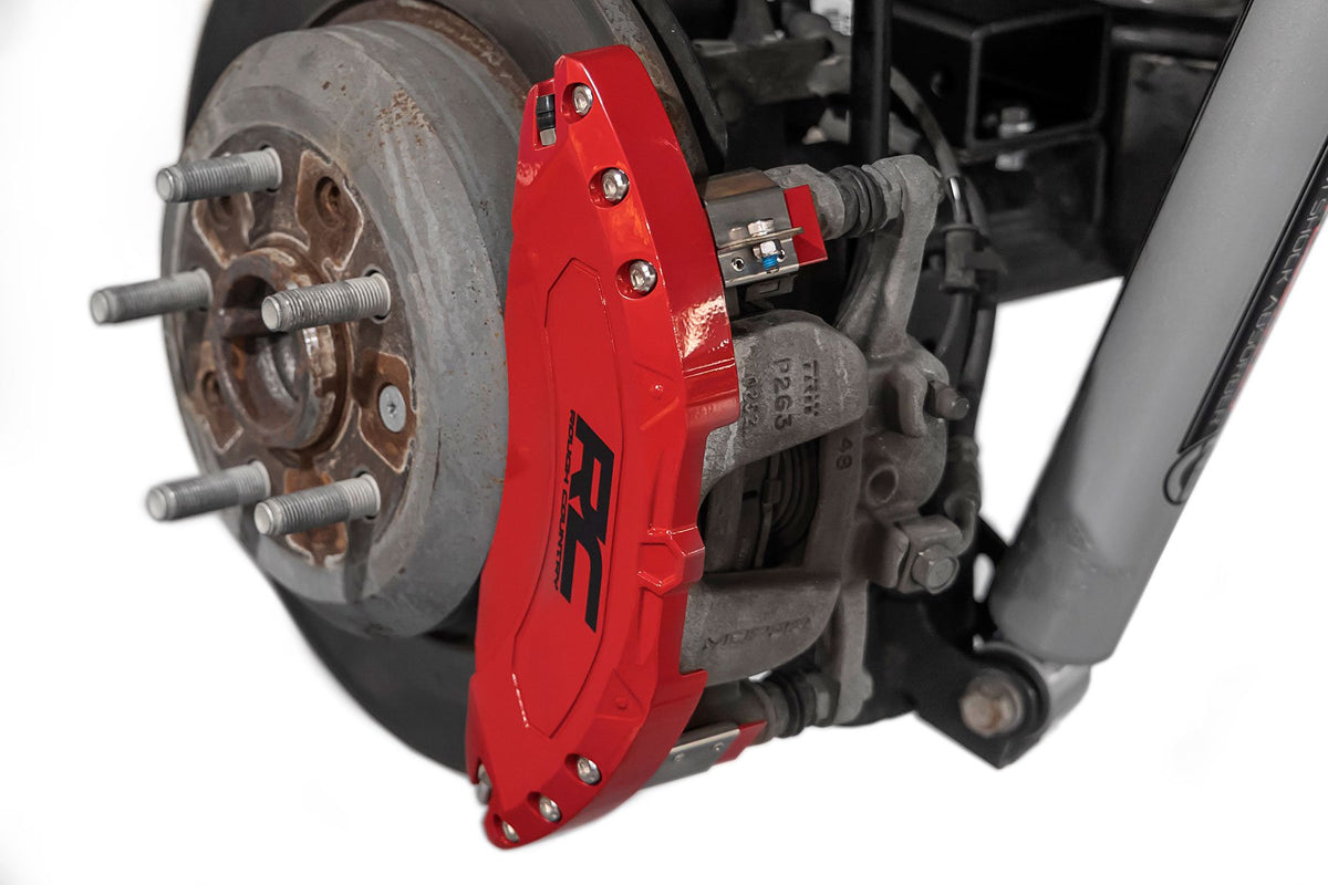 Rough Country - Caliper Covers - Rear - Red - Sport - Jeep Wrangler JL (21-24)/Wrangler Unlimited (18-25) - 711502 by Rough C