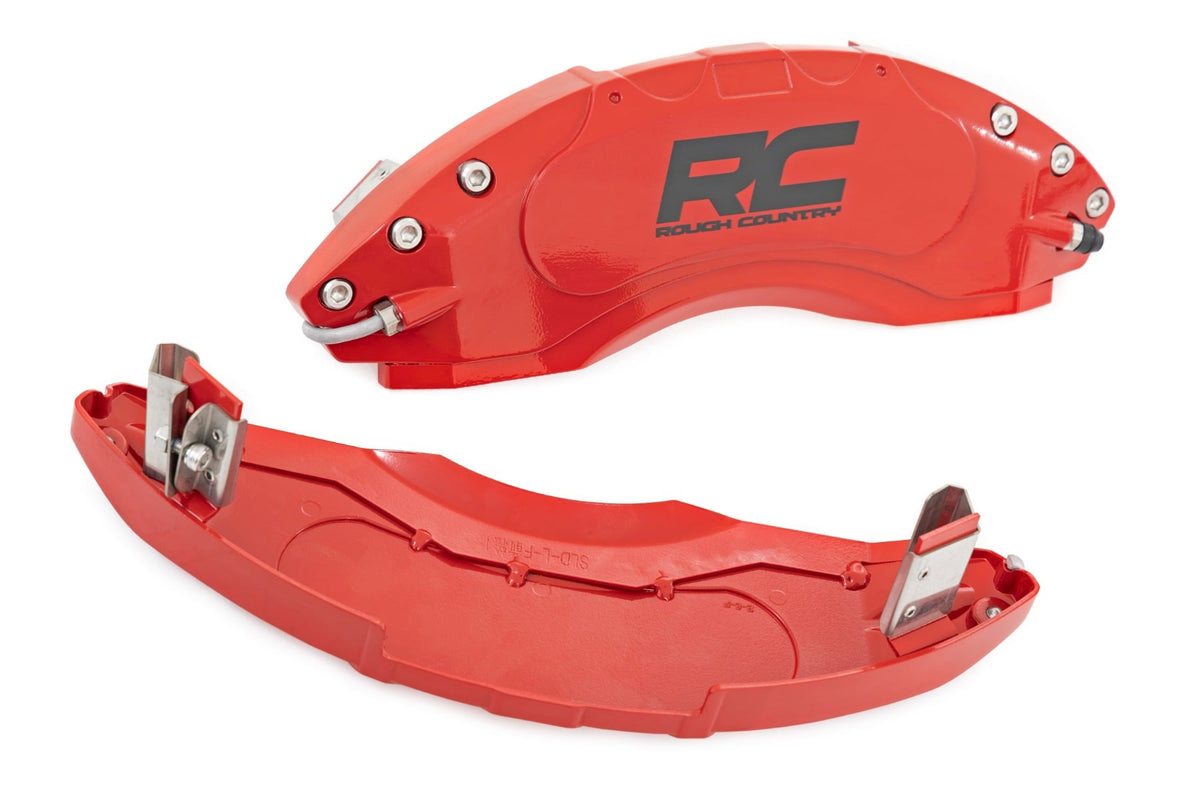 Rough Country - Caliper Covers - Rear - Red - Chevy/GMC 1500 (19-25) - 711062 for 2019-2024 Chevrolet Silverado 1500 - instal