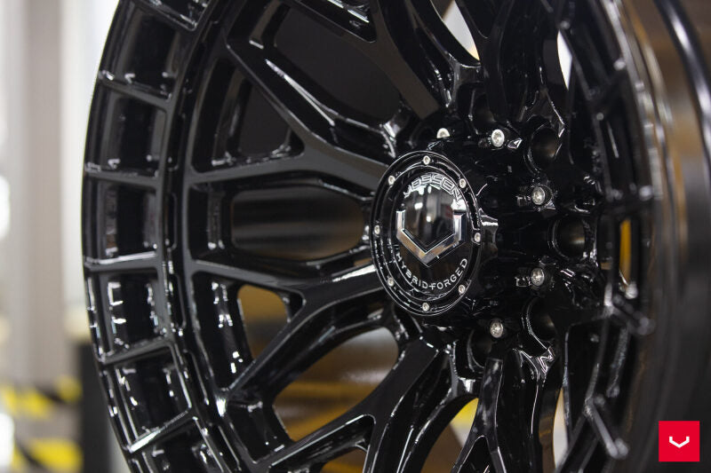 Vossen Hybrid Forged 8 Lug Cap - Gloss Black / Chrome V - CAP-VHF8L-GB