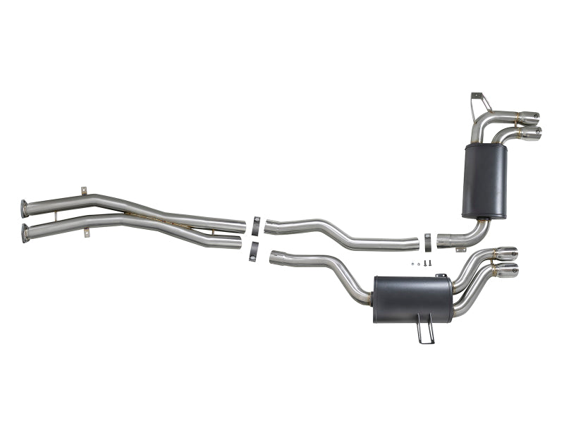 aFe MACH Force-Xp 2.5in 304 SS Cat-Back Exhaust w/ Polished Tips 01-06 BMW M3 - 49-36344-P