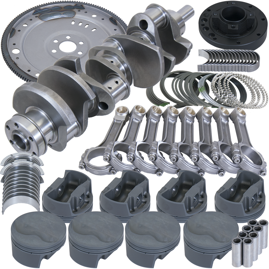 Eagle Ford 351W 4.000in Crank 6.250in I-Beam Rods 4.030in Pistons 157 Tooth FP Balanced Assembly - B1612503057 - front view