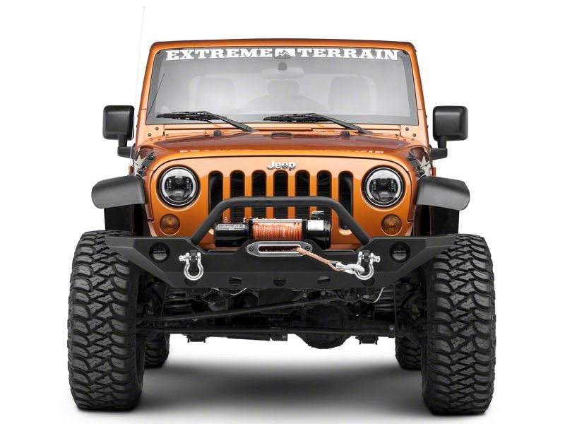 Raxiom 97-18 Jeep Wrangler TJ &amp; JK 6-LED Headlights w/ Partial Halo- Blk Housing (Clear Lens) - J135442