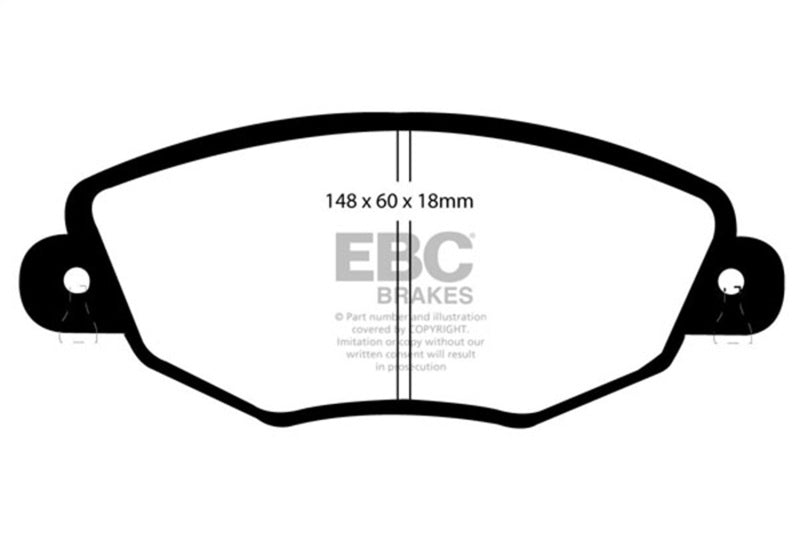 EBC 01-04 Jaguar X-Type 2.5 Yellowstuff Front Brake Pads - DP41322R for 2002-2008 Jaguar X Type - close-up