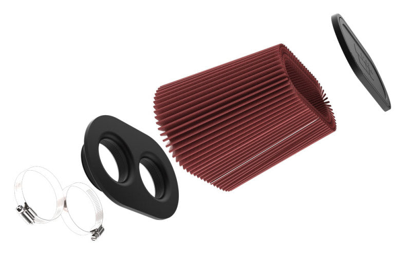 K&amp;N Universal Clamp-On Air Filter 3in Dual Flange 9in x 6in Base 7.5in x 3.688in Top 7.5in Height - RU-6104
