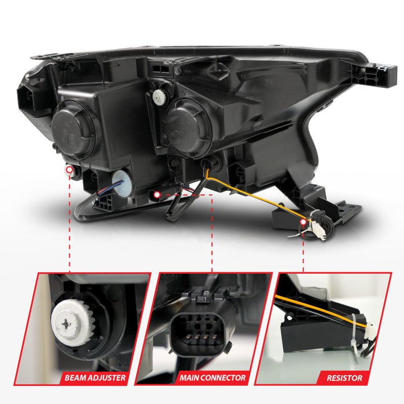 ANZO 19-23 Ford Ranger Full LED Projector Headlights w/ Initiation &amp; Sequential - Chrome - 111614