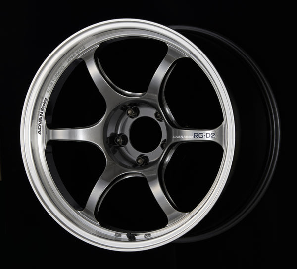 Advan RG-D2 17x8.0 +44 5-114.3 Machining & Racing Hyper Black Wheel - YAT7G44EHB by Advan - front view