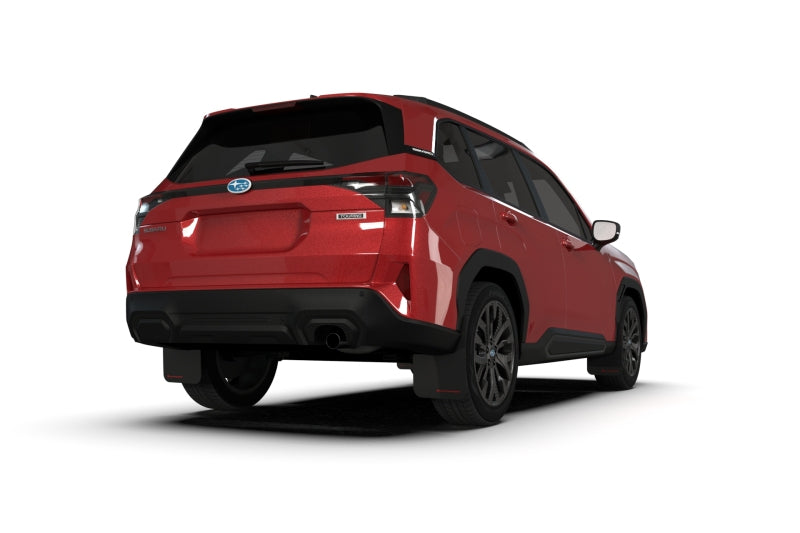 Rally Armor 2025 Subaru Forester Black UR Mud Flap w/Red Logo - MF132-UR-BLK-RD