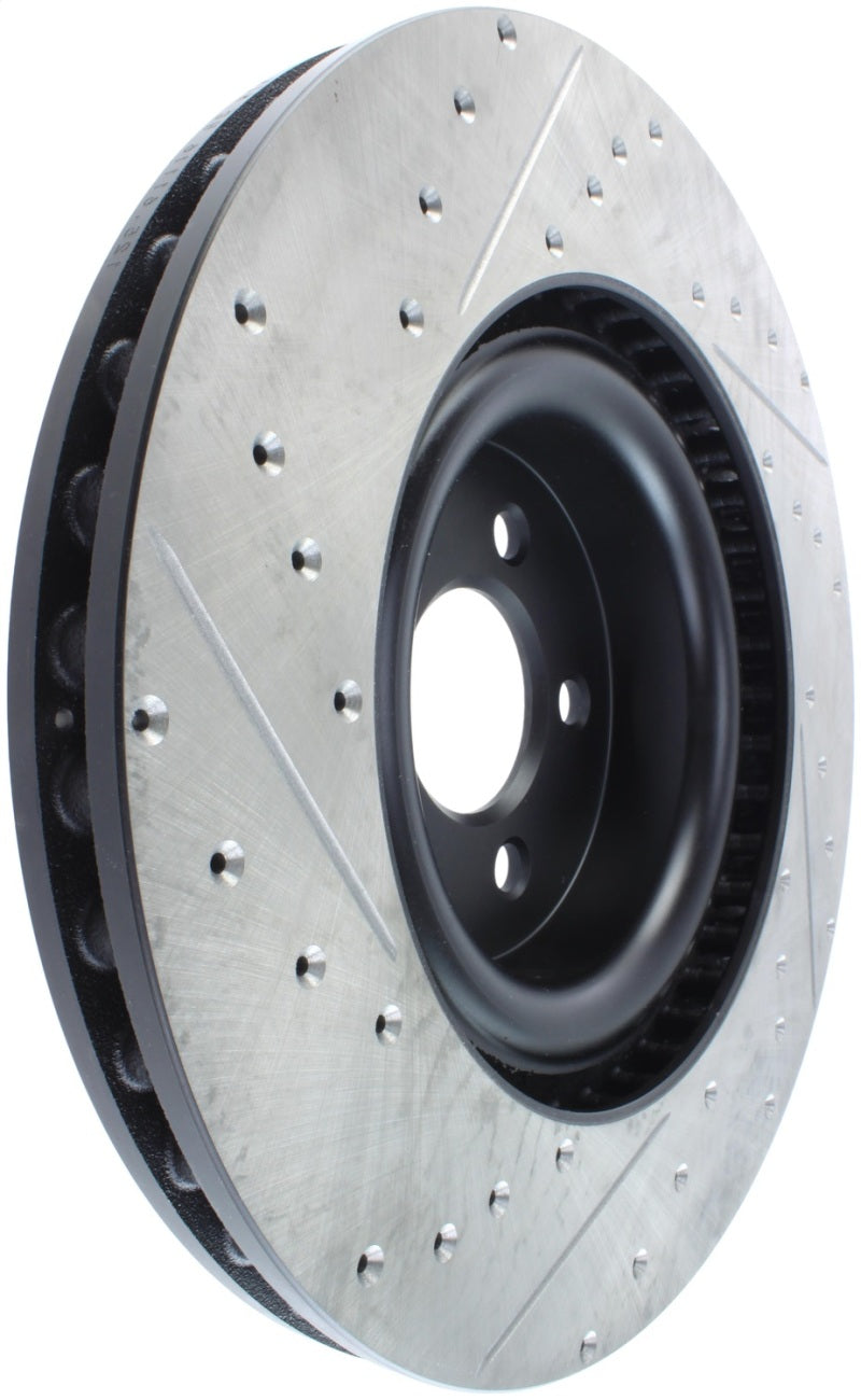 StopTech Slotted &amp; Drilled Sport Brake Rotor - 2015 Ford Mustang GT - Front Left - 127.61116L