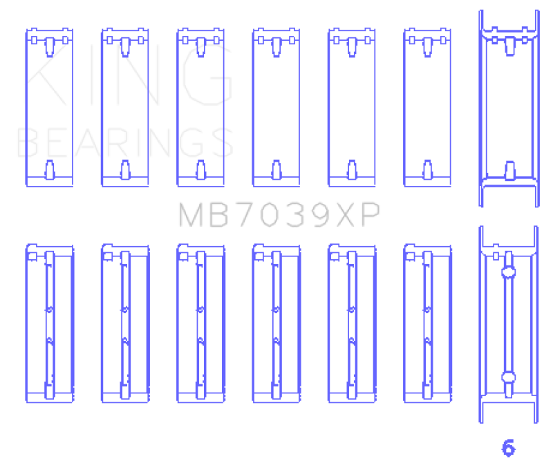 King BMW M20/M50 2.0L/2.5L/2.7L (Size 0.25) Performance Main Bearing Set - MB7039XP0.25