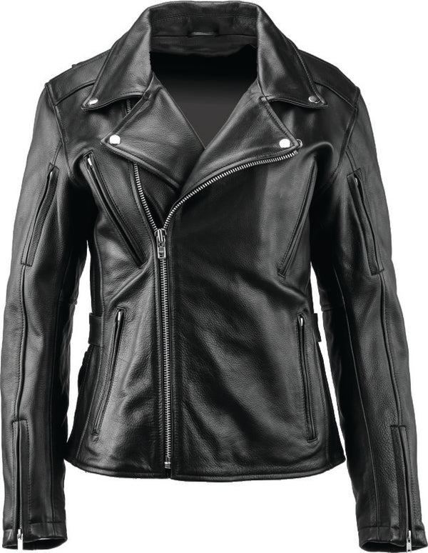 Kuryakyn Leather By River Road Ironclad Classic Leather Jacket Black Womens - Small - 094376 - front view