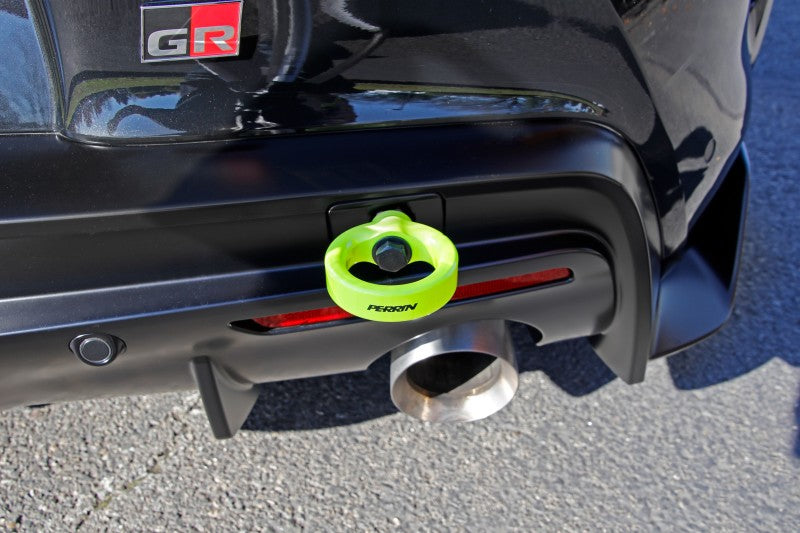 Perrin 20+ Toyota Supra Tow Hook Kit (Rear) - Neon Yellow - PTP-BDY-250NY