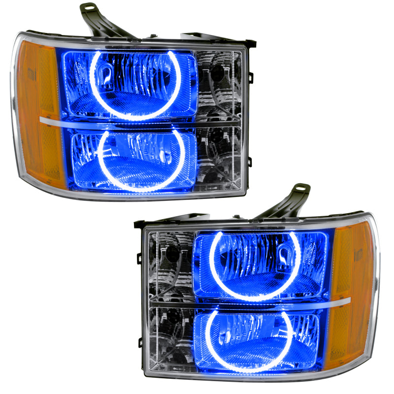 Oracle Lighting 07-13 GMC Sierra Pre-Assembled LED Halo Headlights - Blue SEE WARRANTY - 8165-002