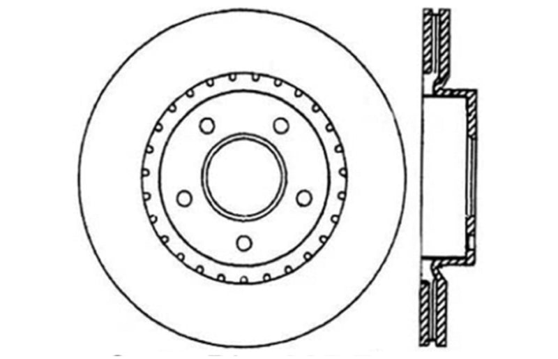 StopTech 1/02-05 Infiniti G35 (alloy disc) / 6/02-05 Nissan 350Z Slotted &amp; Drilled Right Front Rotor - 127.42074R