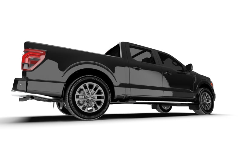 Rally Armor 21-24 Ford F-150 (Excl. Raptor) Black UR Mud Flap w/White Logo - MF115-UR-BLK-WH