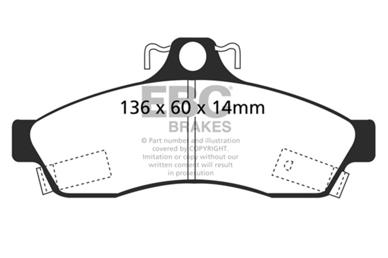 EBC 92-96 Chevrolet Caprice 4.3 Police Ultimax2 Rear Brake Pads - UD628