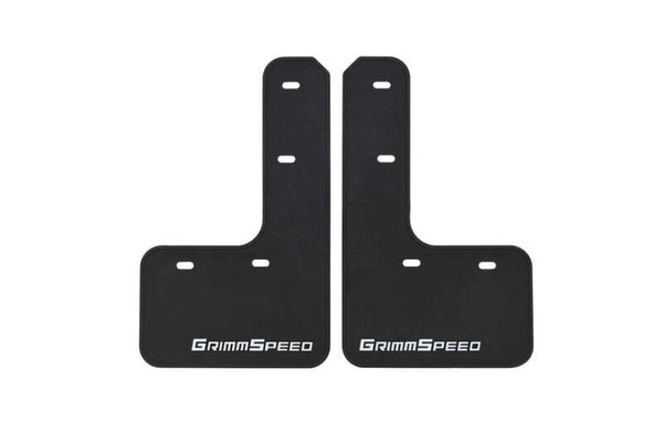 Grimmspeed 15-21 Subaru WRX/STI Mudflaps - Black w/ Red Lettering - GRM.1021.1.WHT by GrimmSpeed